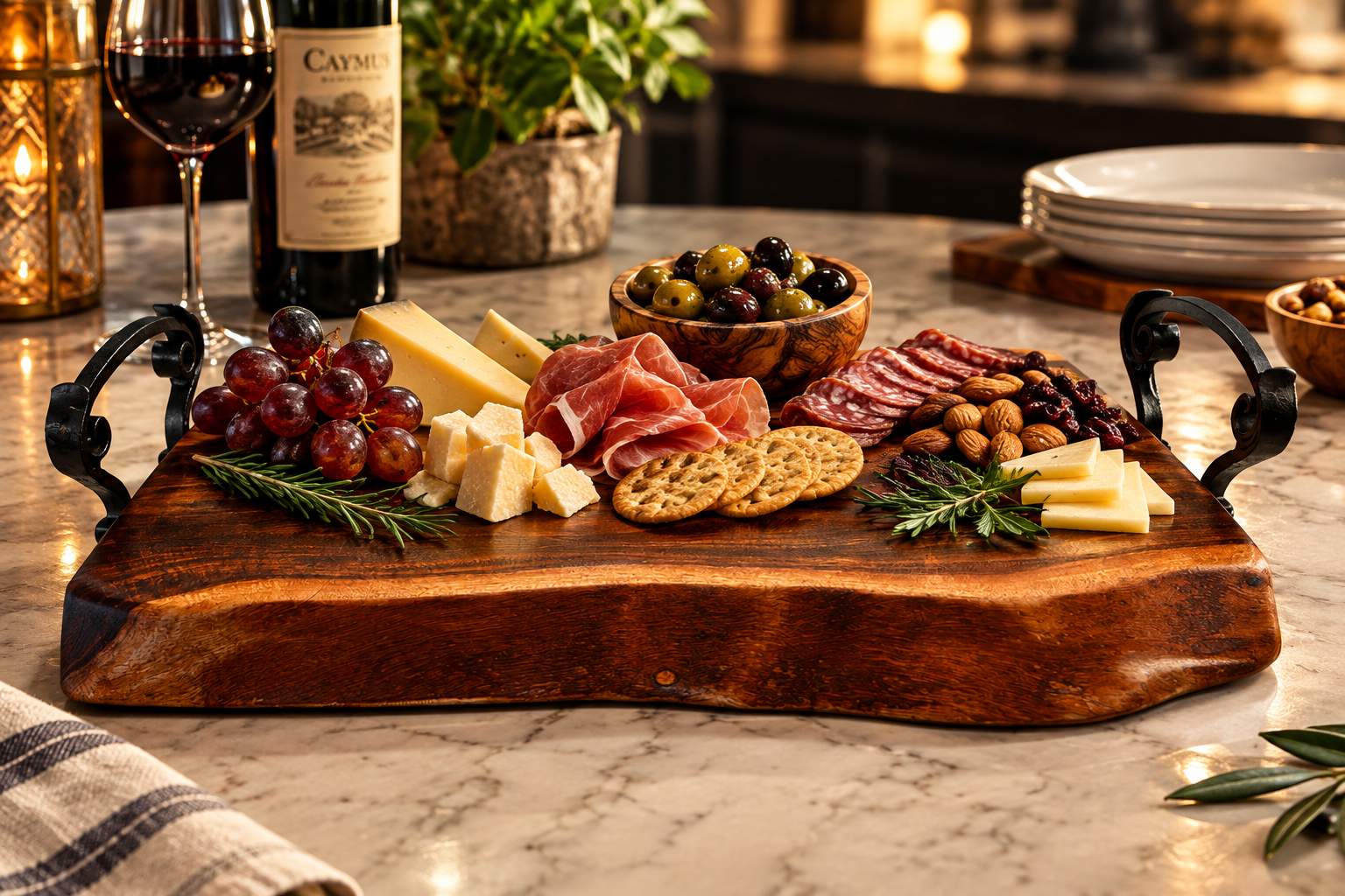 Olive & Iron Forge charcuterie board display